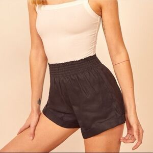 Reformation Nashville Black Shorts Linen Size XS